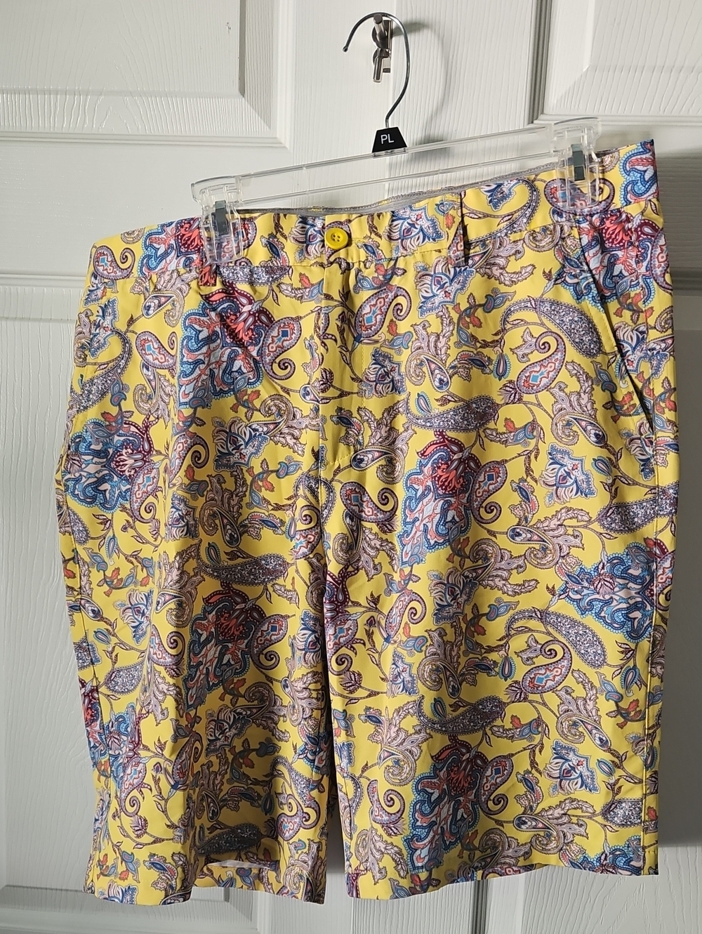 Men's Yellow Paisley Shorts - (HRESKI)